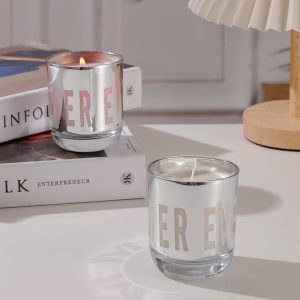 Glowing Electroplated Letter Cup Low-Temperature Scented Candle Birthday Fragrance Gift Box High-End Smokeless Romantic Gift for Girls Wholesale