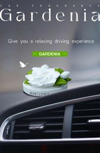 Gardenia Car Fragrance Diffuser Creative Plaster Sculpture Flower Car Fragrance Stone Decoration