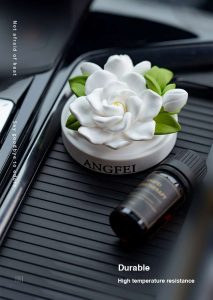 Gardenia Car Fragrance Diffuser Creative Plaster Sculpture Flower Car Fragrance Stone Decoration